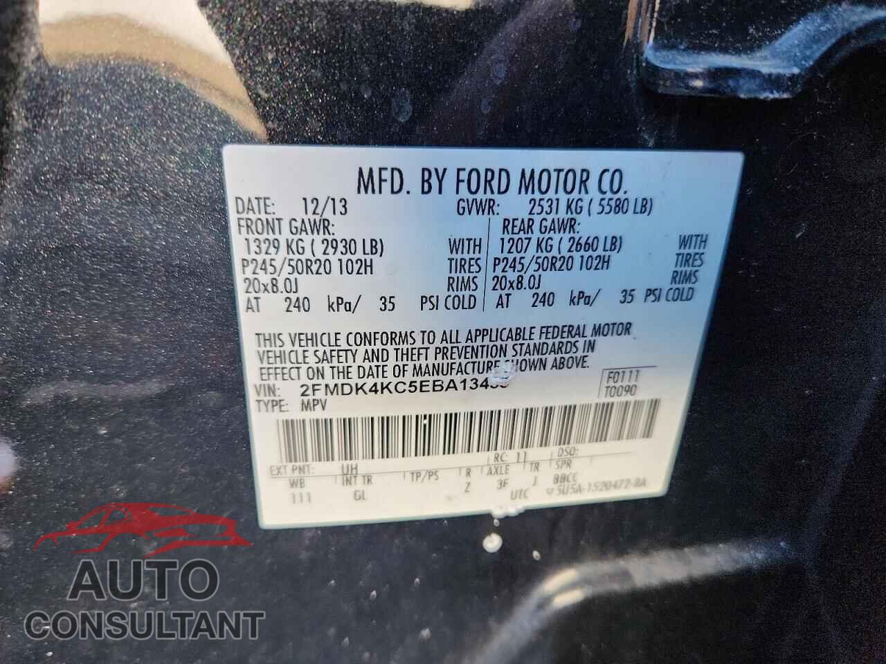FORD EDGE 2014 - 2FMDK4KC5EBA13435