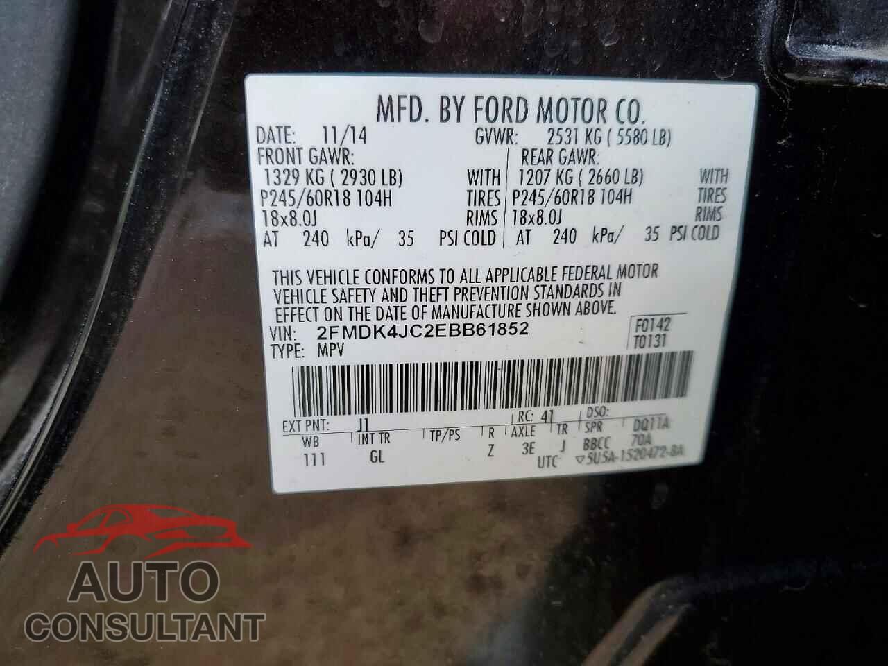 FORD EDGE 2014 - 2FMDK4JC2EBB61852