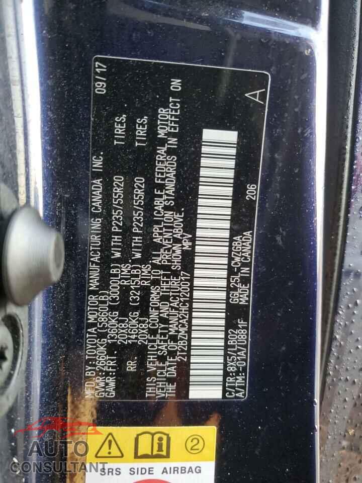 LEXUS RX350 2017 - 2T2BZMCA2HC120017