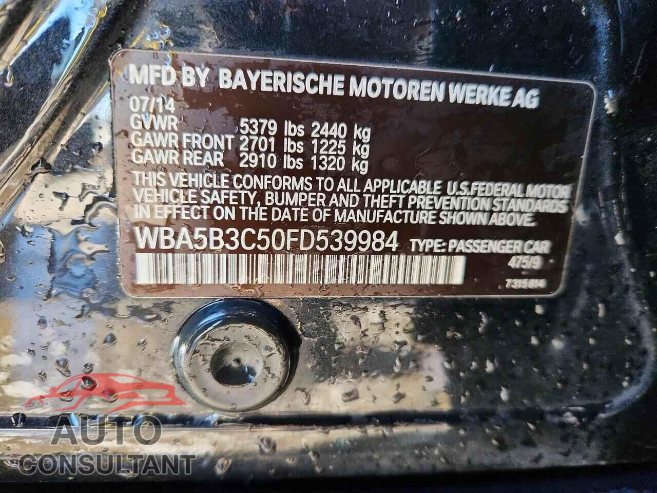 BMW 535 2015 - WBA5B3C50FD539984