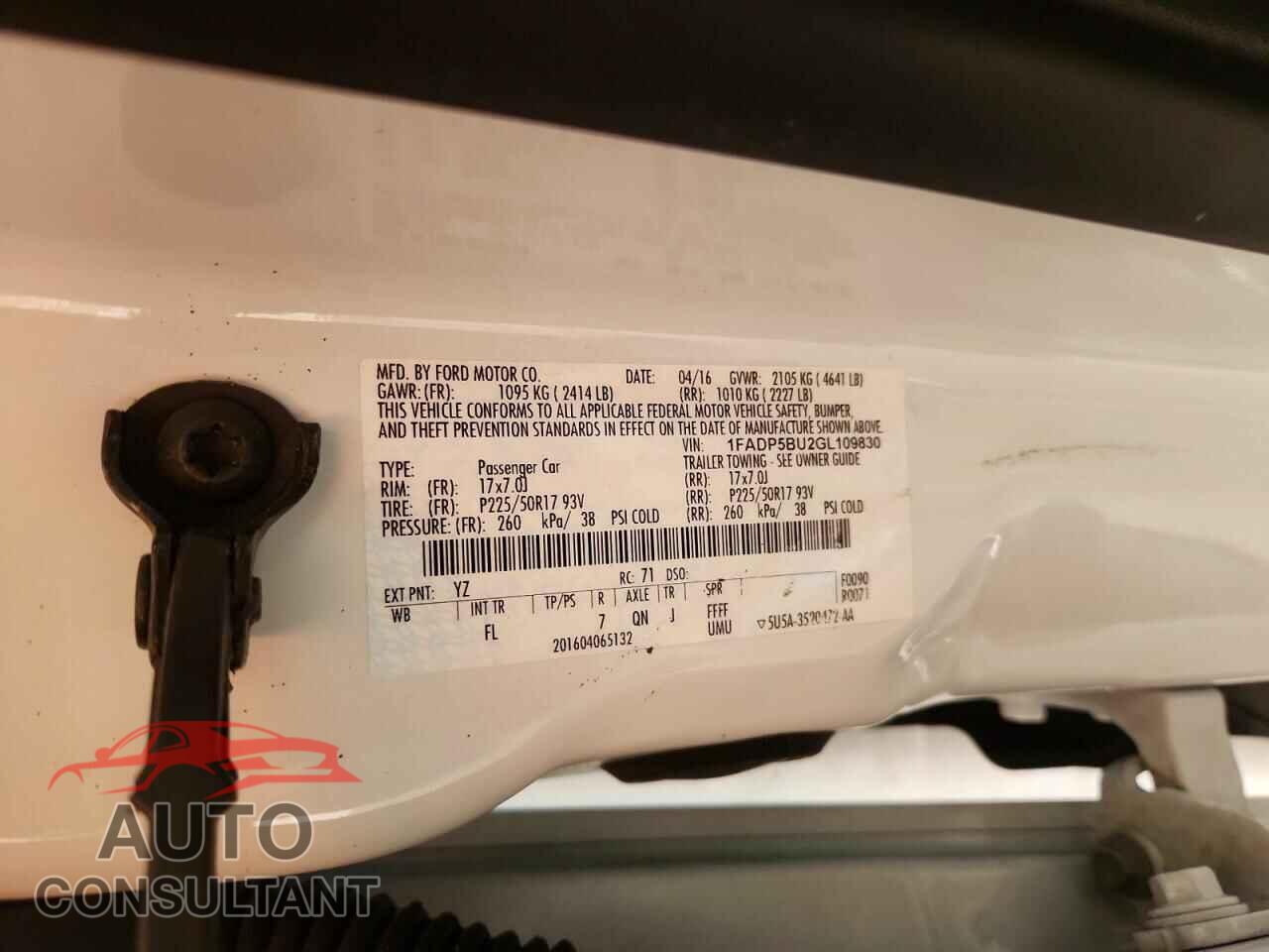 FORD CMAX 2016 - 1FADP5BU2GL109830