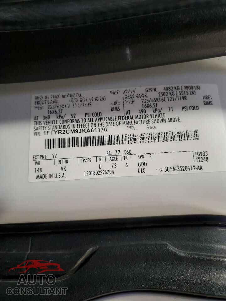 FORD TRANSIT 2018 - 1FTYR2CM9JKA61176