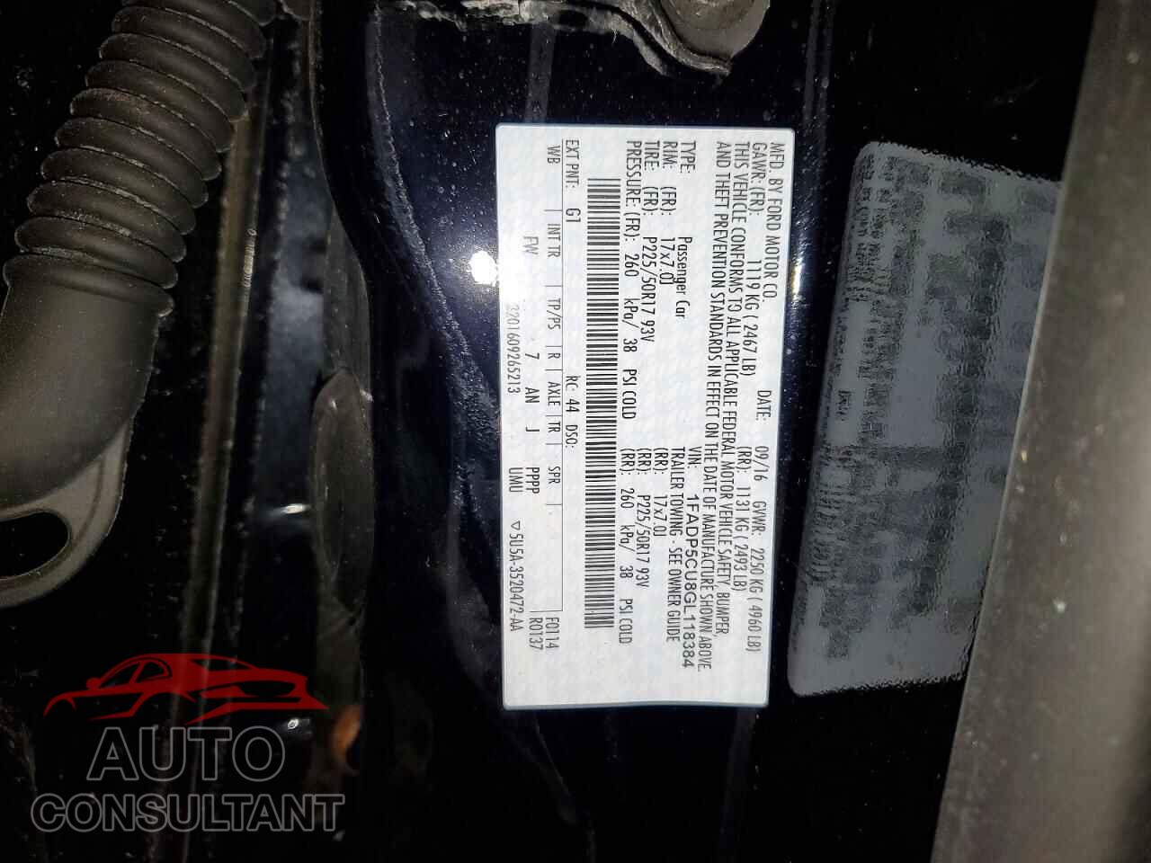 FORD CMAX 2016 - 1FADP5CU8GL118384