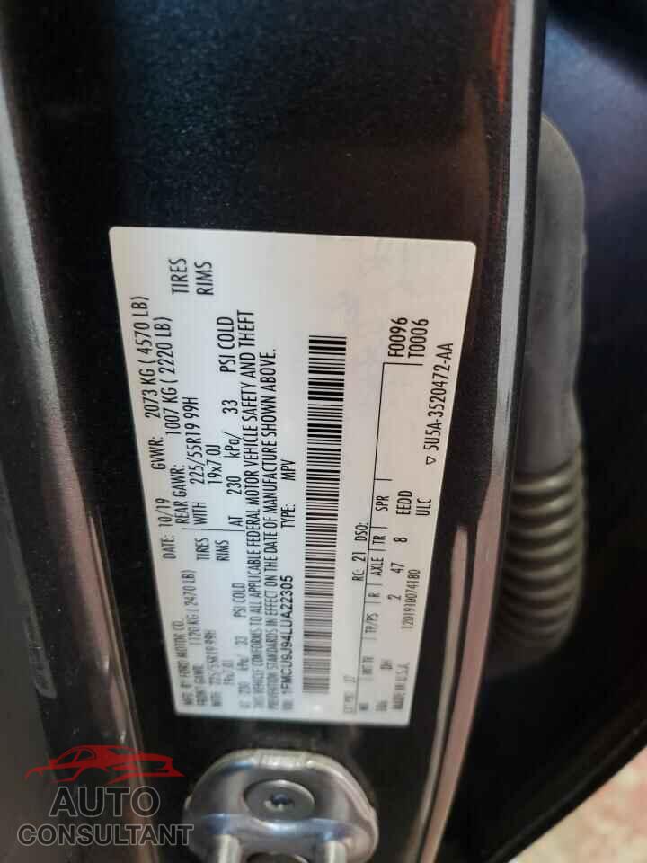 FORD ESCAPE 2020 - 1FMCU9J94LUA22305