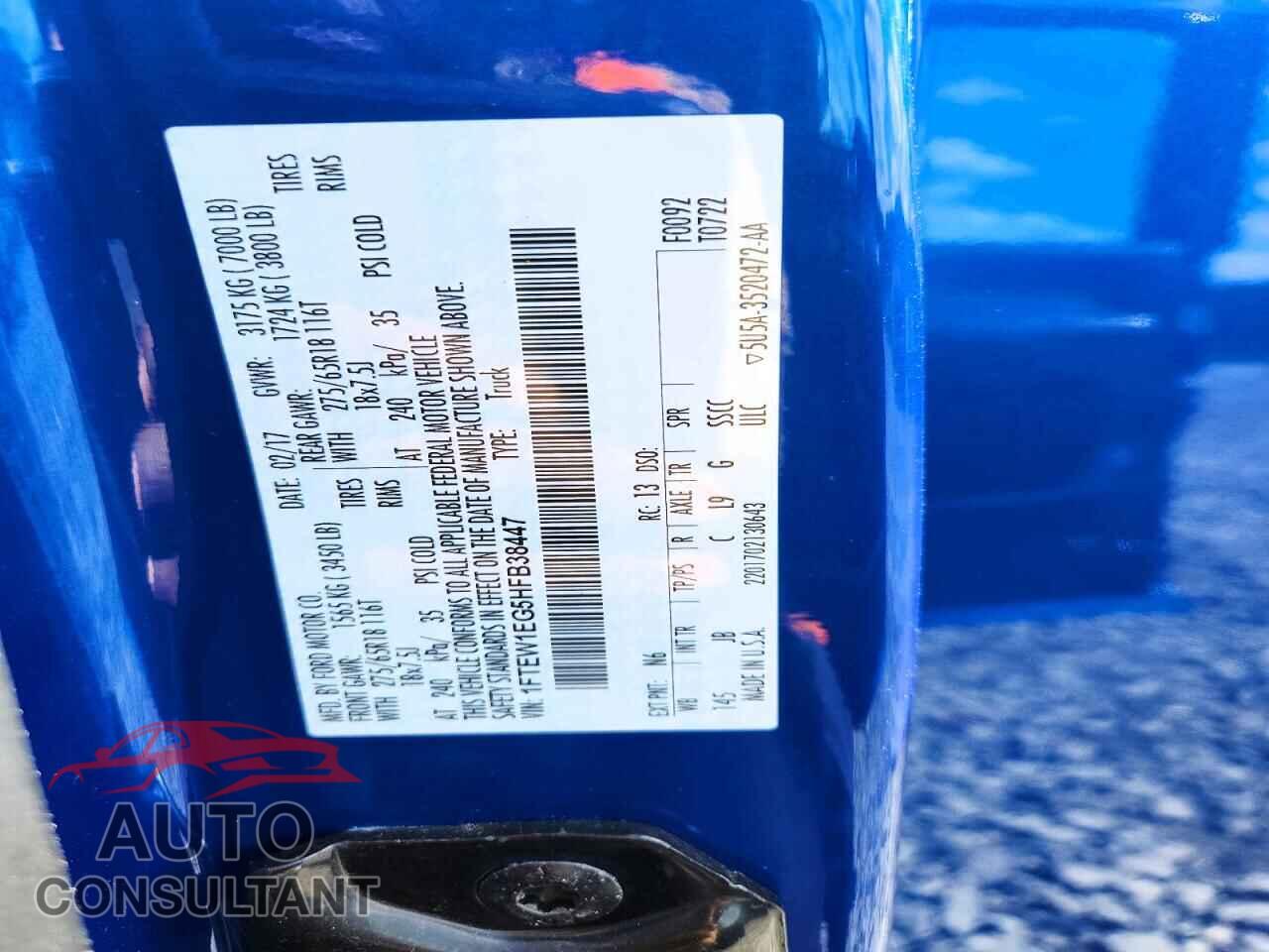FORD F150 2017 - 1FTEW1EG5HFB38447
