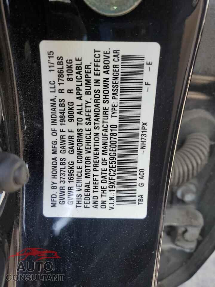 HONDA CIVIC 2016 - 19XFC2E59GE007810