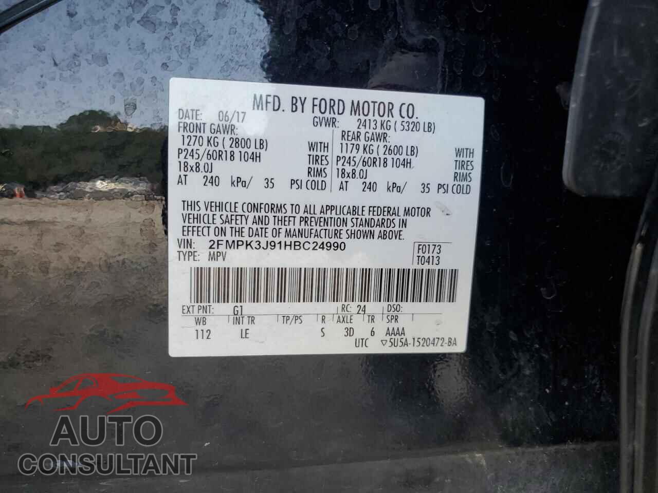 FORD EDGE 2017 - 2FMPK3J91HBC24990