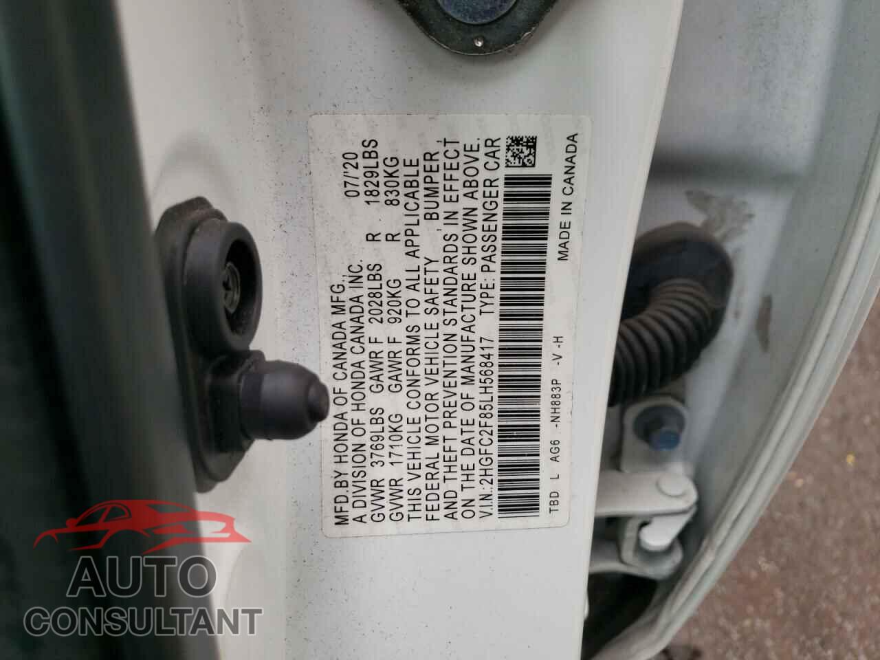 HONDA CIVIC 2020 - 2HGFC2F85LH568417