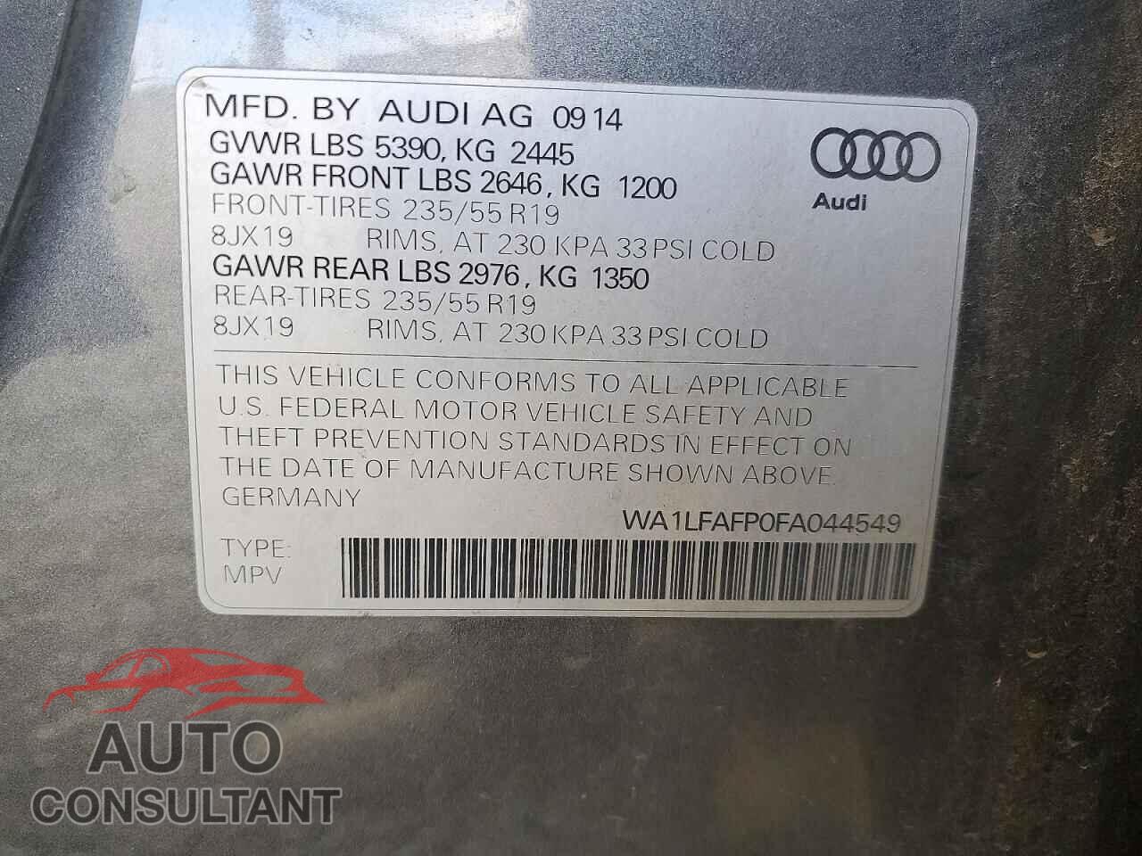 AUDI Q5 2015 - WA1LFAFP0FA044549