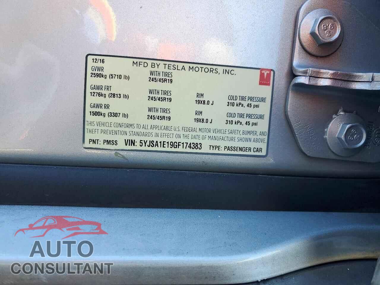 TESLA MODEL S 2016 - 5YJSA1E19GF174383