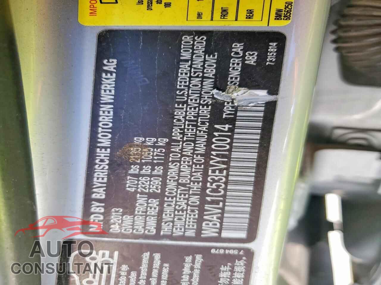 BMW X1 2014 - WBAVL1C53EVY10014