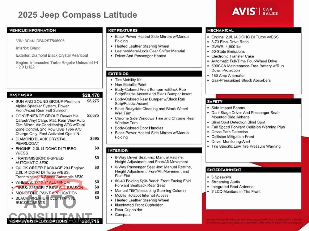 JEEP COMPASS 2025 - 3C4NJDBN2ST546906