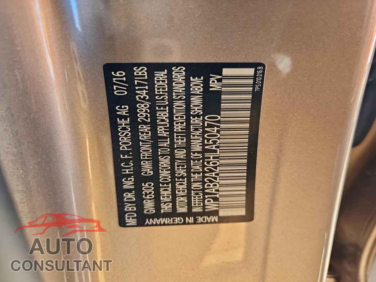 PORSCHE CAYENNE 2017 - WP1AB2A26HLA50470
