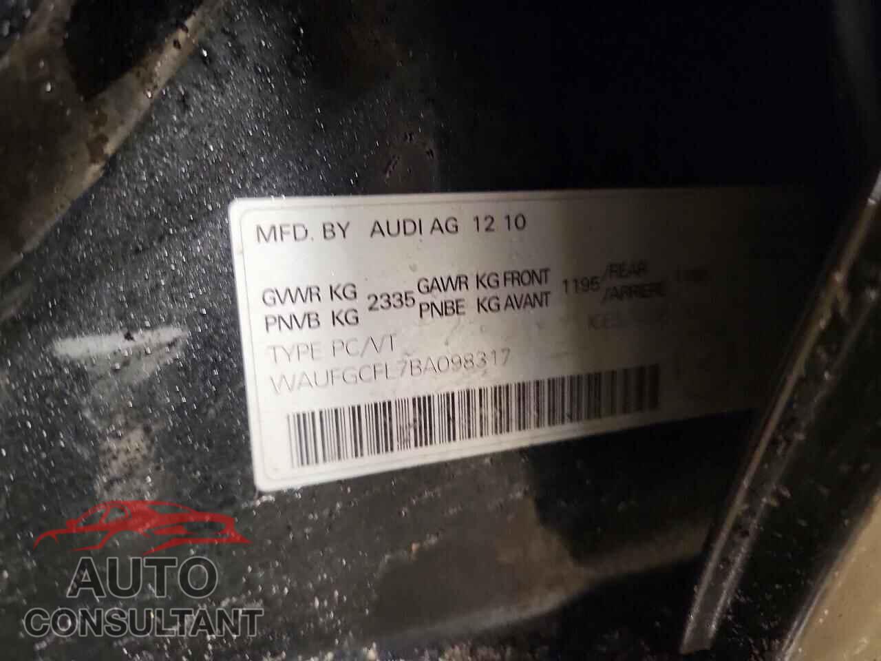 AUDI S4/RS4 2011 - WAUFGCFL7BA098317