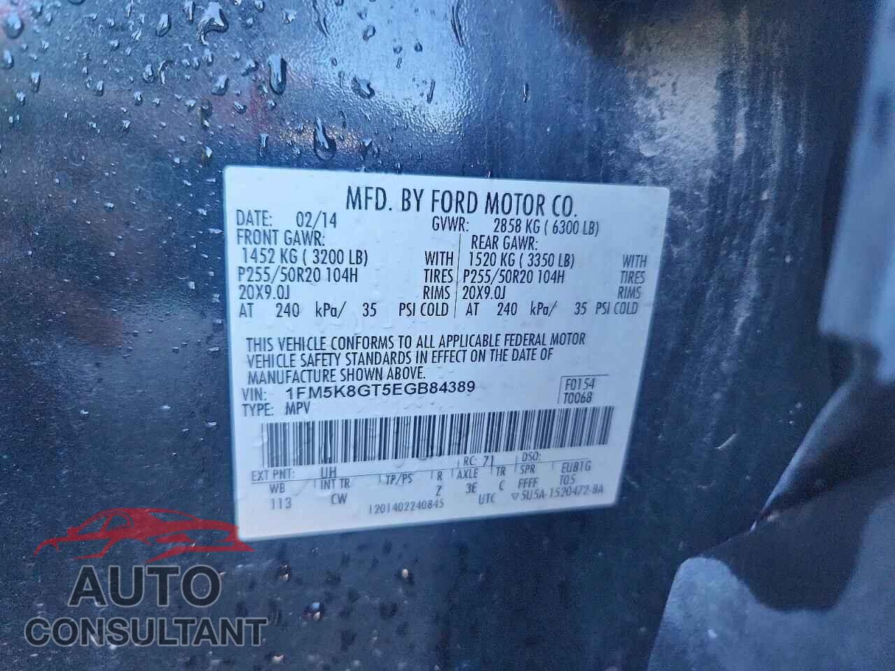 FORD EXPLORER 2014 - 1FM5K8GT5EGB84389