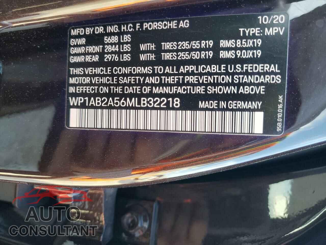PORSCHE MACAN 2021 - WP1AB2A56MLB32218
