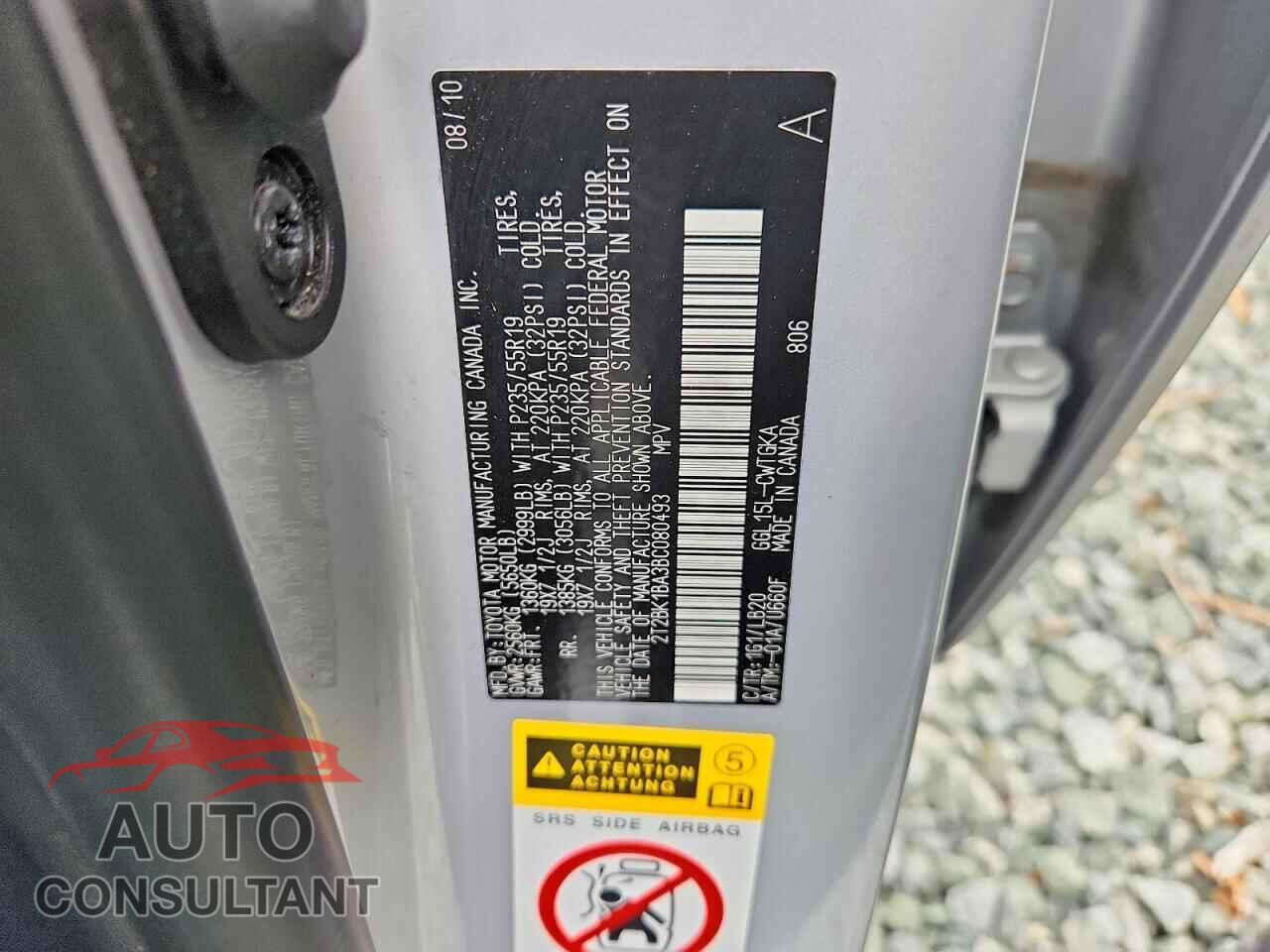 LEXUS RX350 2011 - 2T2BK1BA3BC080493