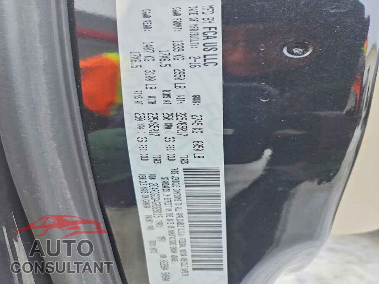 DODGE CARAVAN 2016 - 2C4RDGCG4GR328115