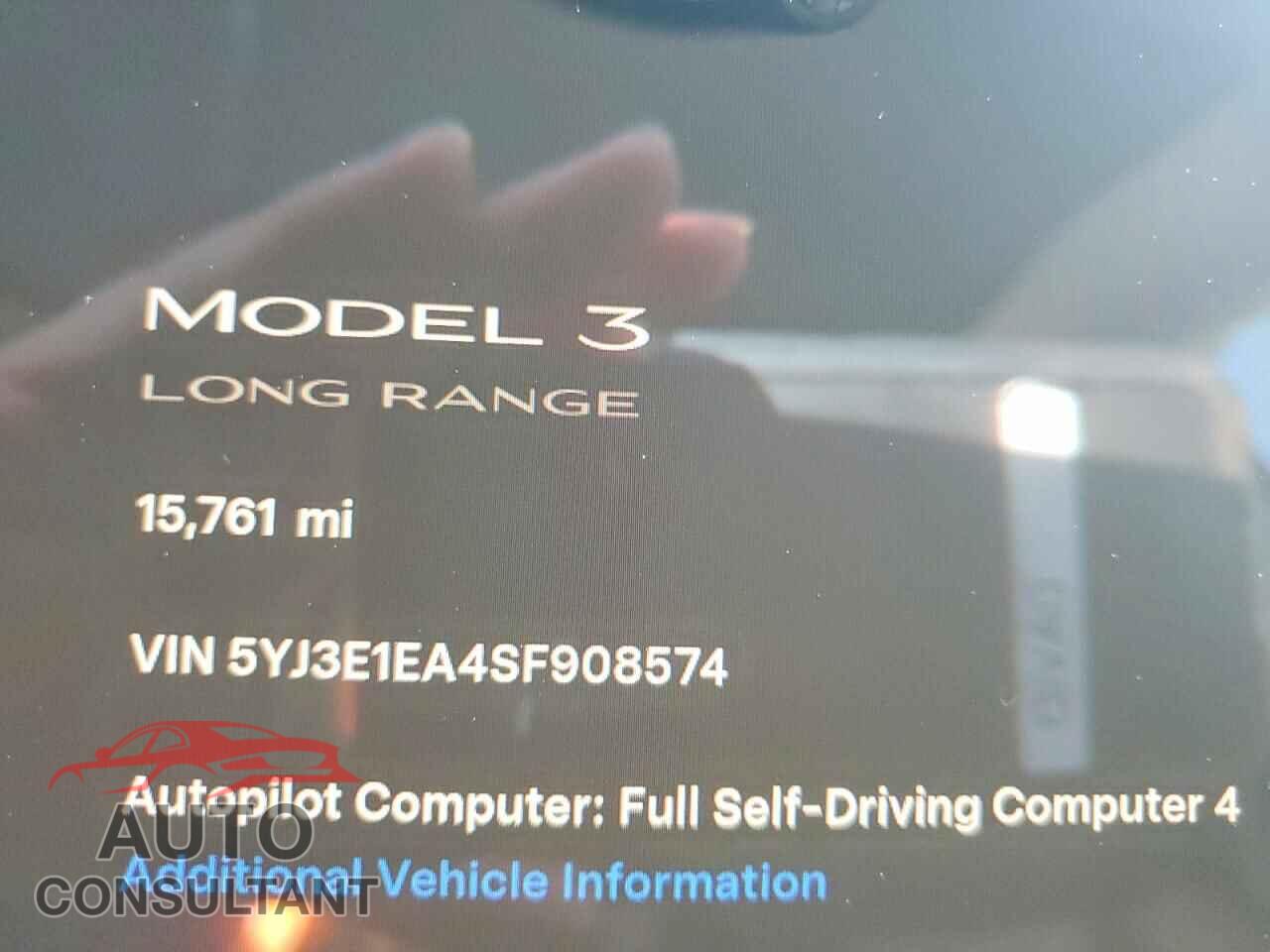 TESLA MODEL 3 2025 - 5YJ3E1EA4SF908574