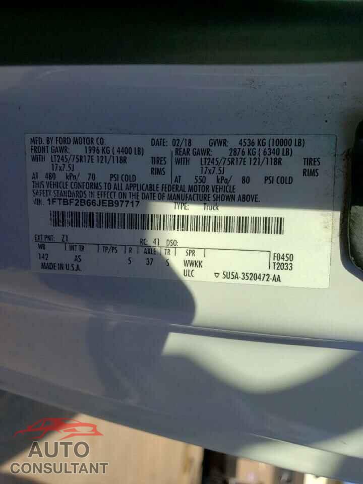 FORD F250 2018 - 1FTBF2B66JEB97717