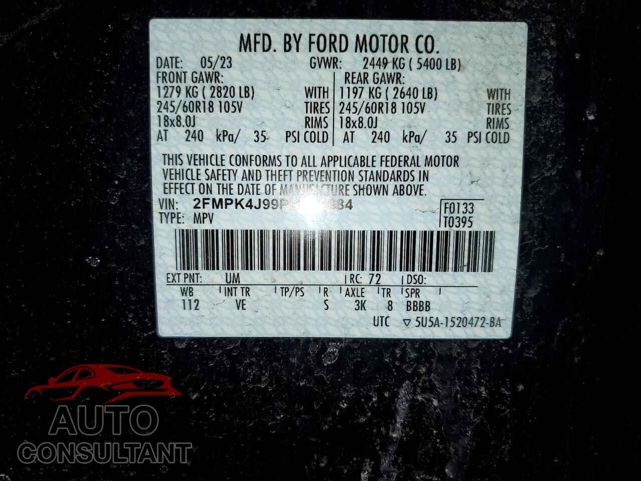FORD EDGE 2023 - 2FMPK4J99PBA42684