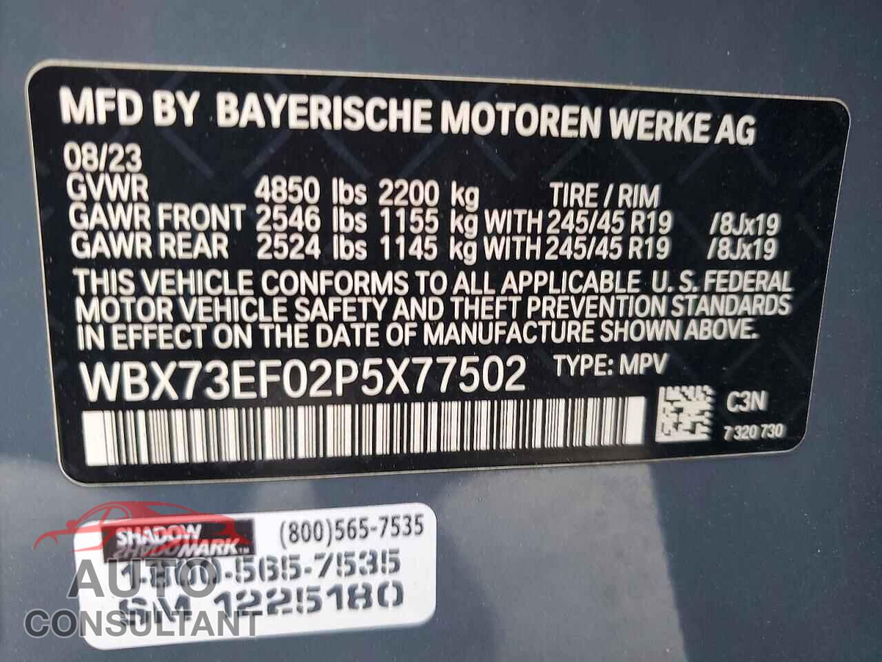 BMW X1 2023 - WBX73EF02P5X77502