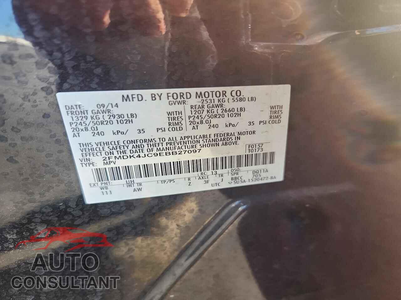 FORD EDGE 2014 - 2FMDK4JC9EBB27097