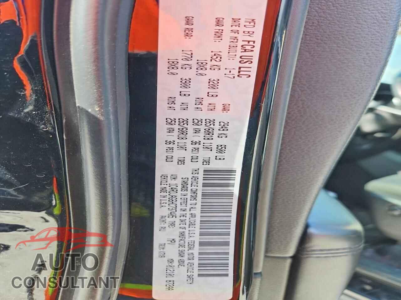 DODGE DURANGO 2017 - 1C4RDJAG6HC737405