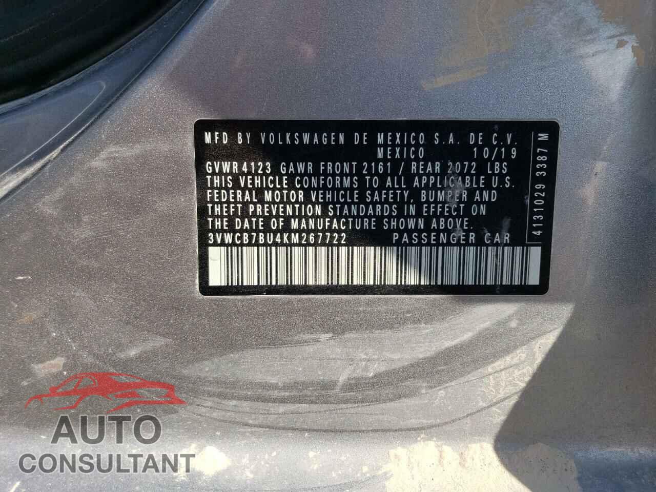 VOLKSWAGEN JETTA 2019 - 3VWCB7BU4KM267722