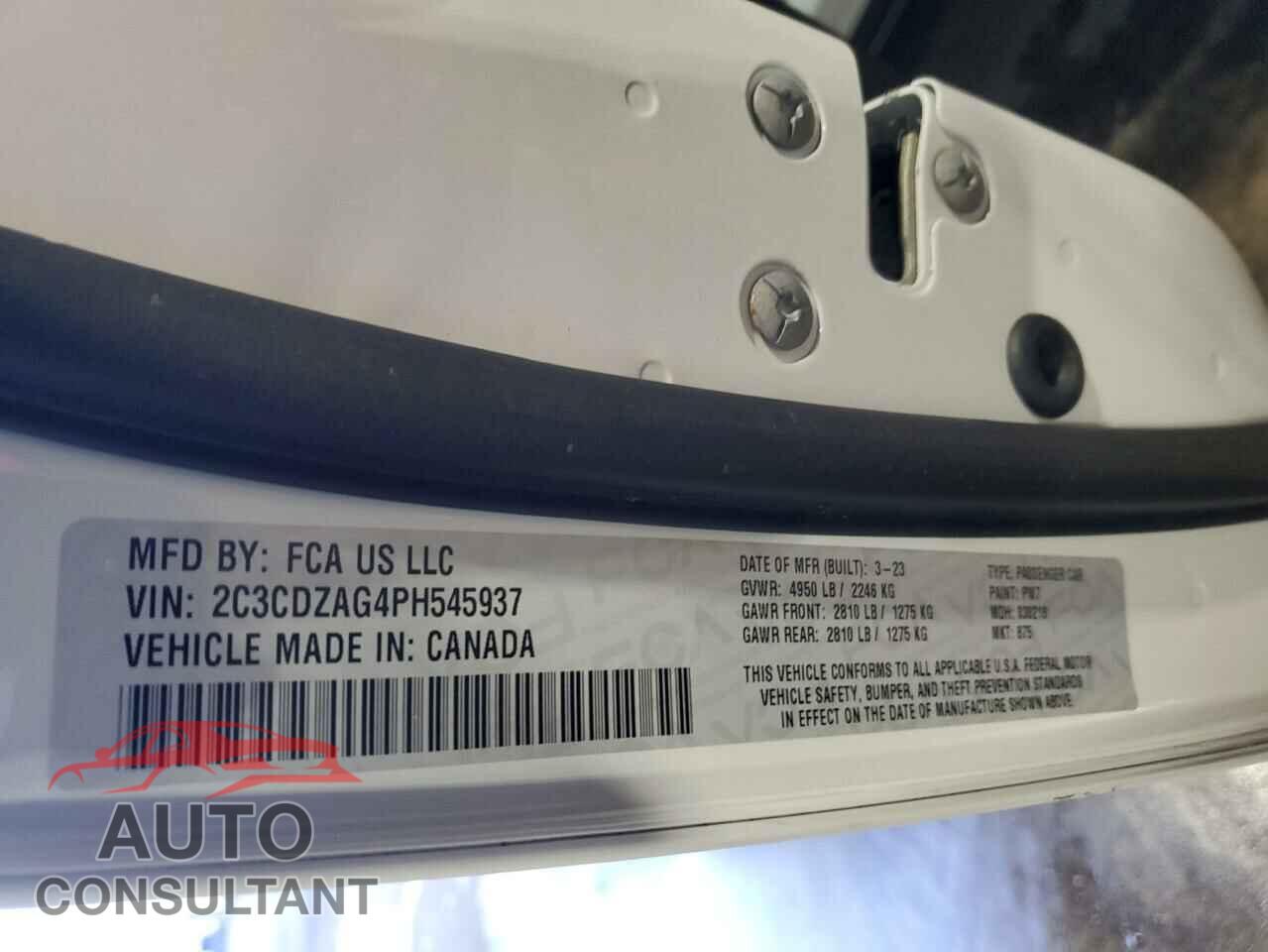DODGE CHALLENGER 2023 - 2C3CDZAG4PH545937