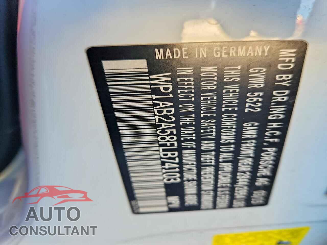 PORSCHE MACAN 2015 - WP1AB2A58FLB74103
