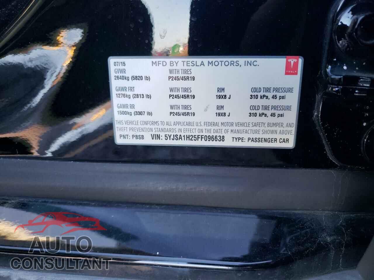 TESLA MODEL S 2015 - 5YJSA1H25FF096638