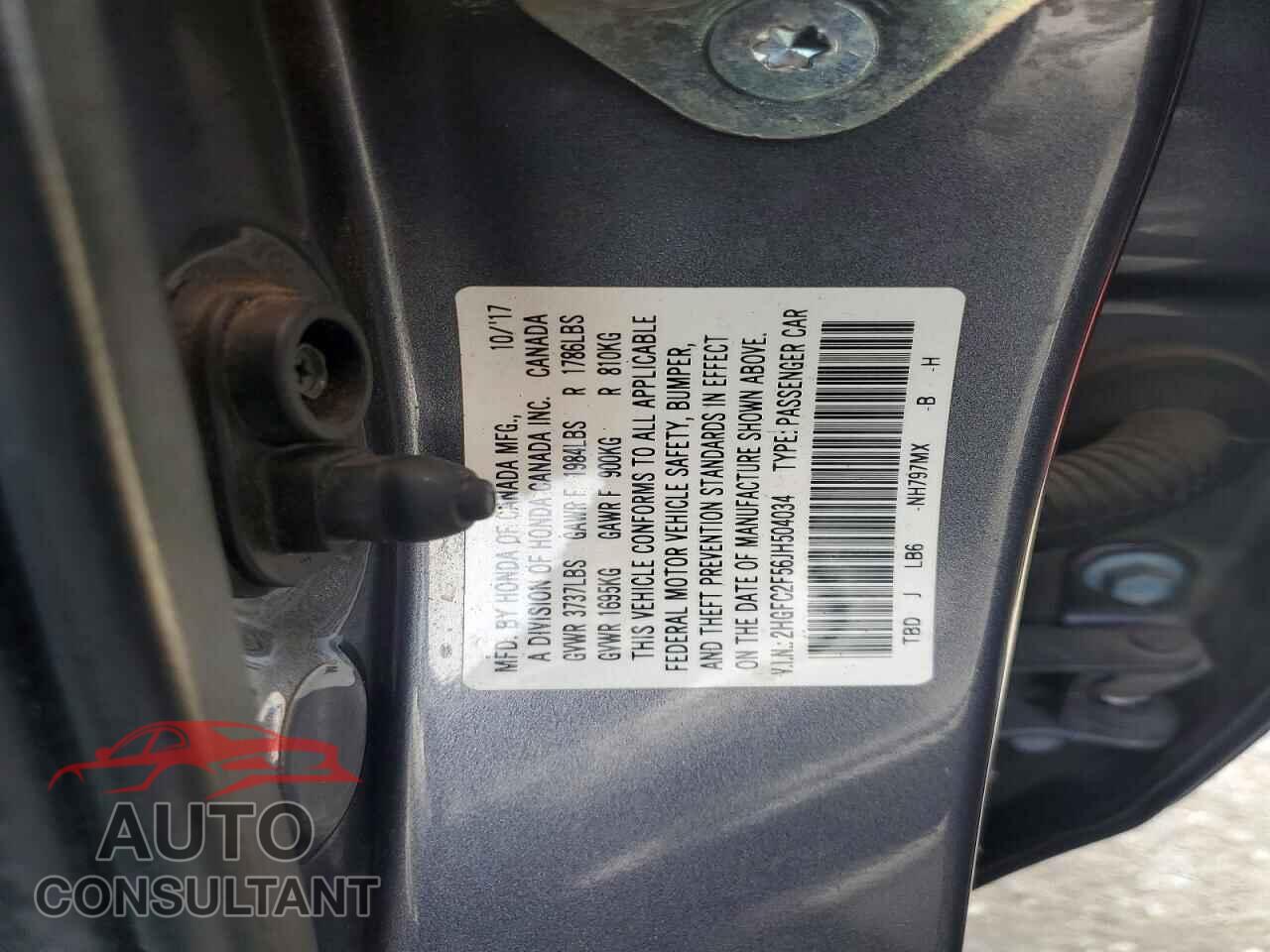 HONDA CIVIC 2018 - 2HGFC2F56JH504034