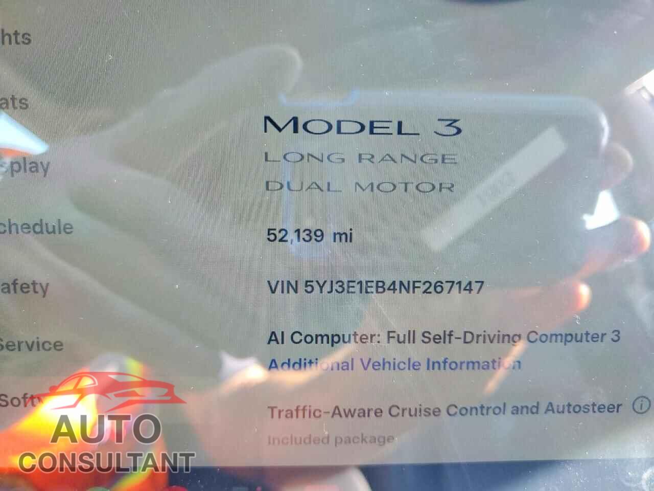 TESLA MODEL 3 2022 - 5YJ3E1EB4NF267147