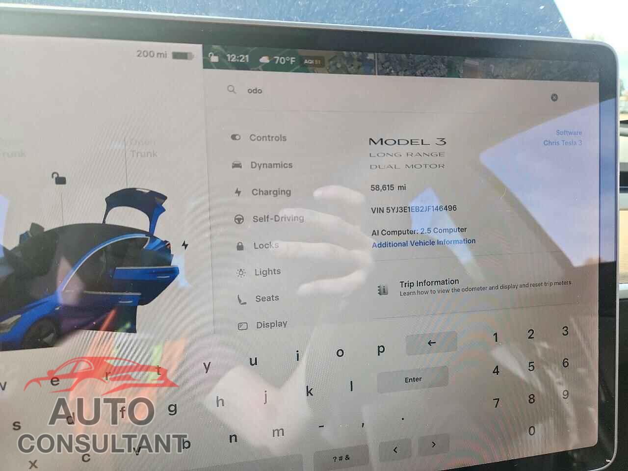 TESLA MODEL 3 2018 - 5YJ3E1EB2JF146496