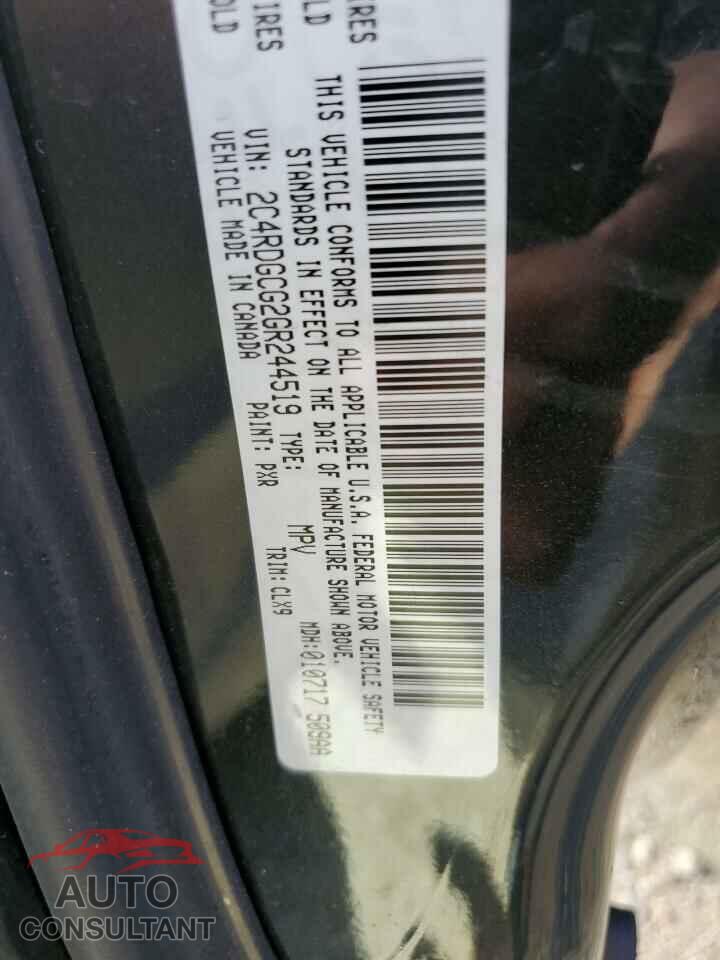 DODGE CARAVAN 2016 - 2C4RDGCG2GR244519