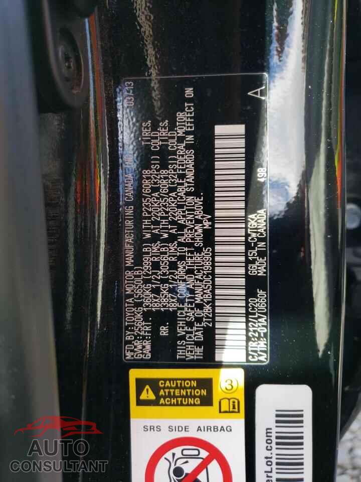 LEXUS RX350 2013 - 2T2BK1BA5DC198905
