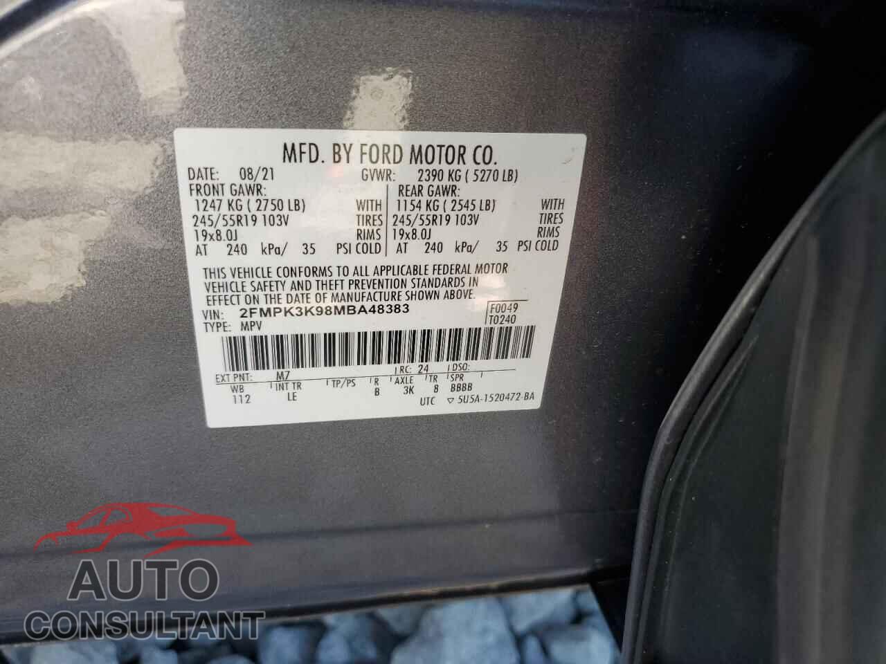 FORD EDGE 2021 - 2FMPK3K98MBA48383