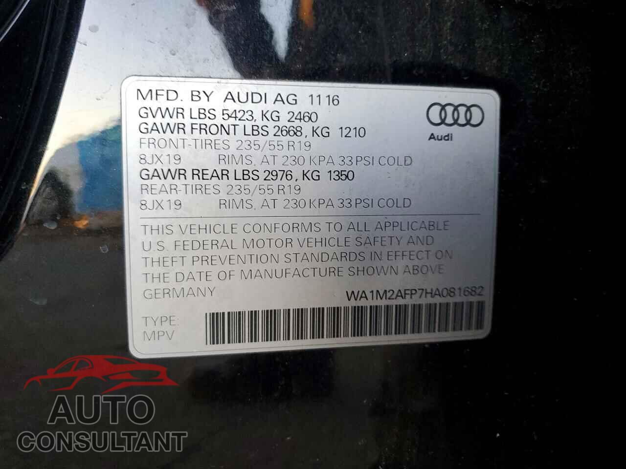 AUDI Q5 2017 - WA1M2AFP7HA081682