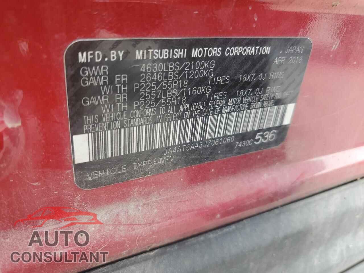 MITSUBISHI ECLIPSE 2018 - JA4AT5AA3JZ061060