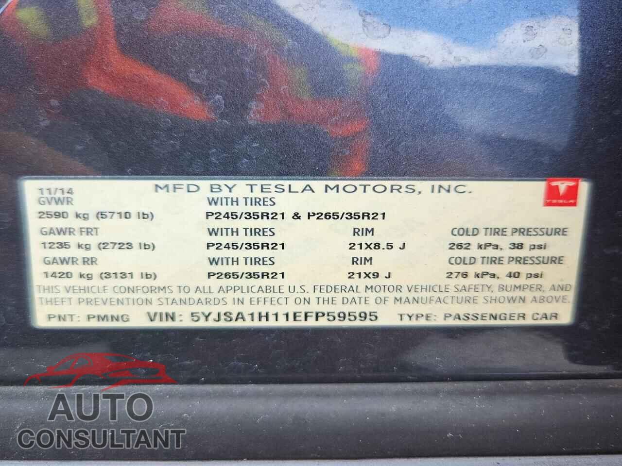 TESLA MODEL S 2014 - 5YJSA1H11EFP59595