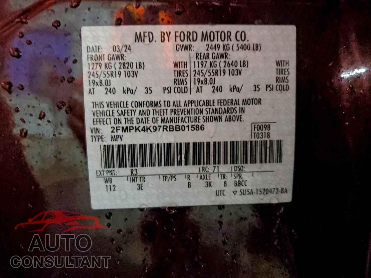 FORD EDGE 2024 - 2FMPK4K97RBB01586