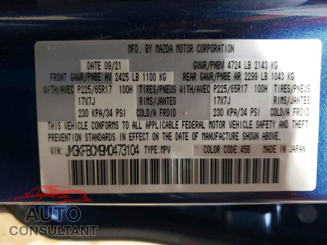 MAZDA CX-5 2021 - JM3KFBCM9M0473104