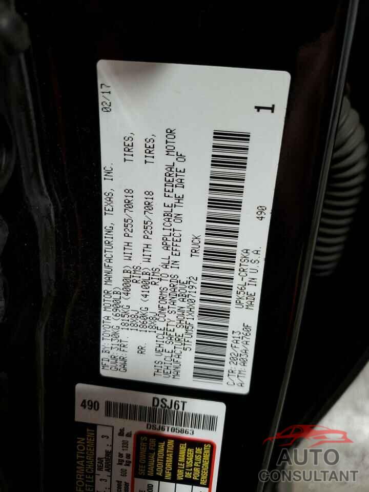 TOYOTA TUNDRA 2017 - 5TFUM5F1XHX071972