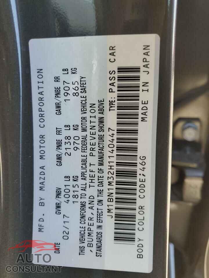 MAZDA 3 2017 - JM1BN1M32H1140447