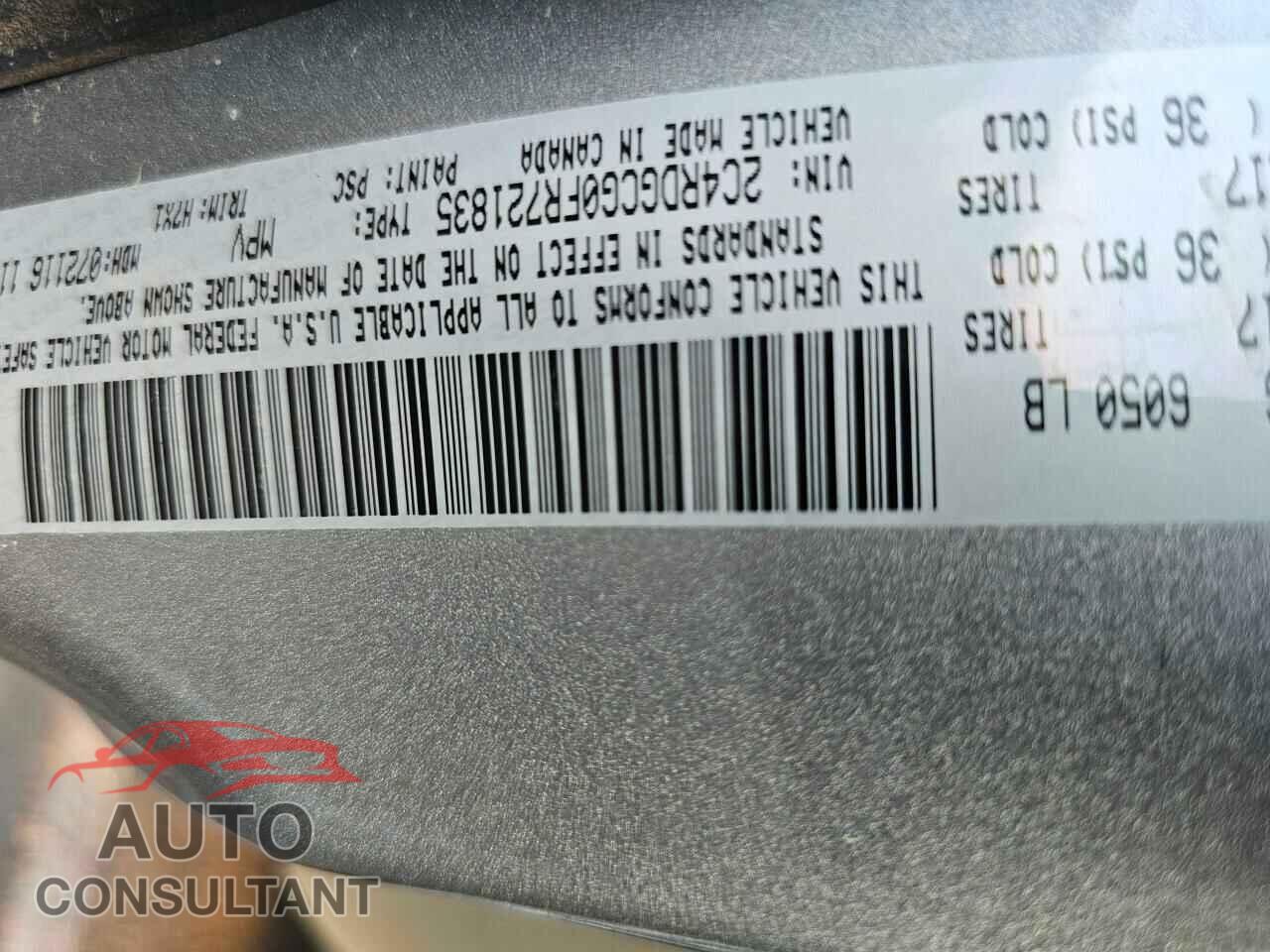 DODGE CARAVAN 2015 - 2C4RDGCG0FR721835
