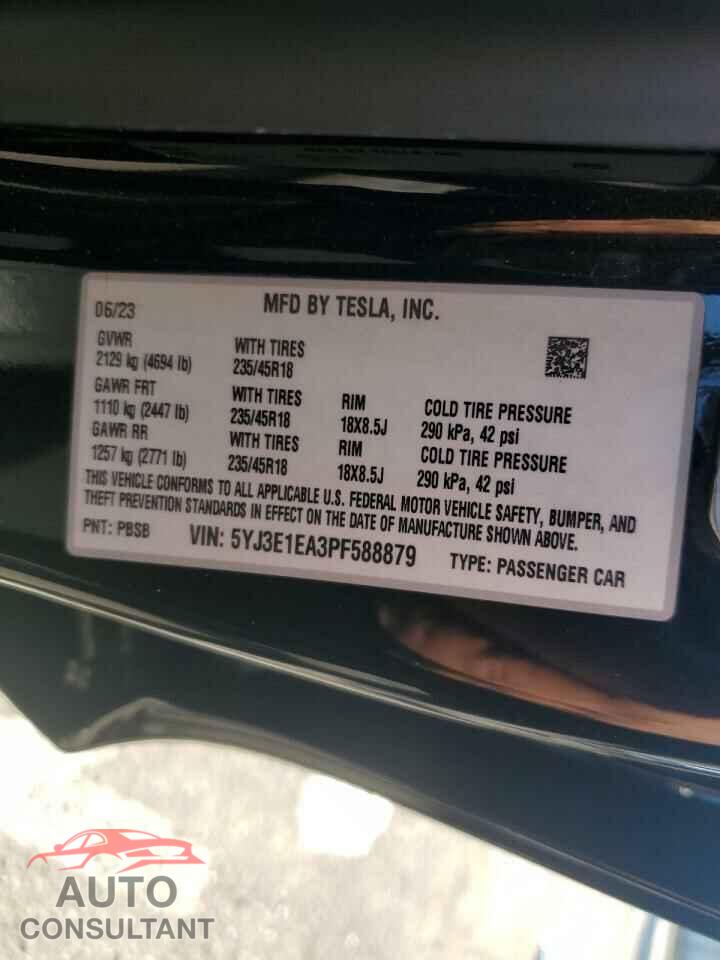 TESLA MODEL 3 2023 - 5YJ3E1EA3PF588879