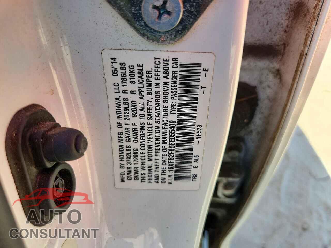 HONDA CIVIC 2014 - 19XFB2F85EE055409
