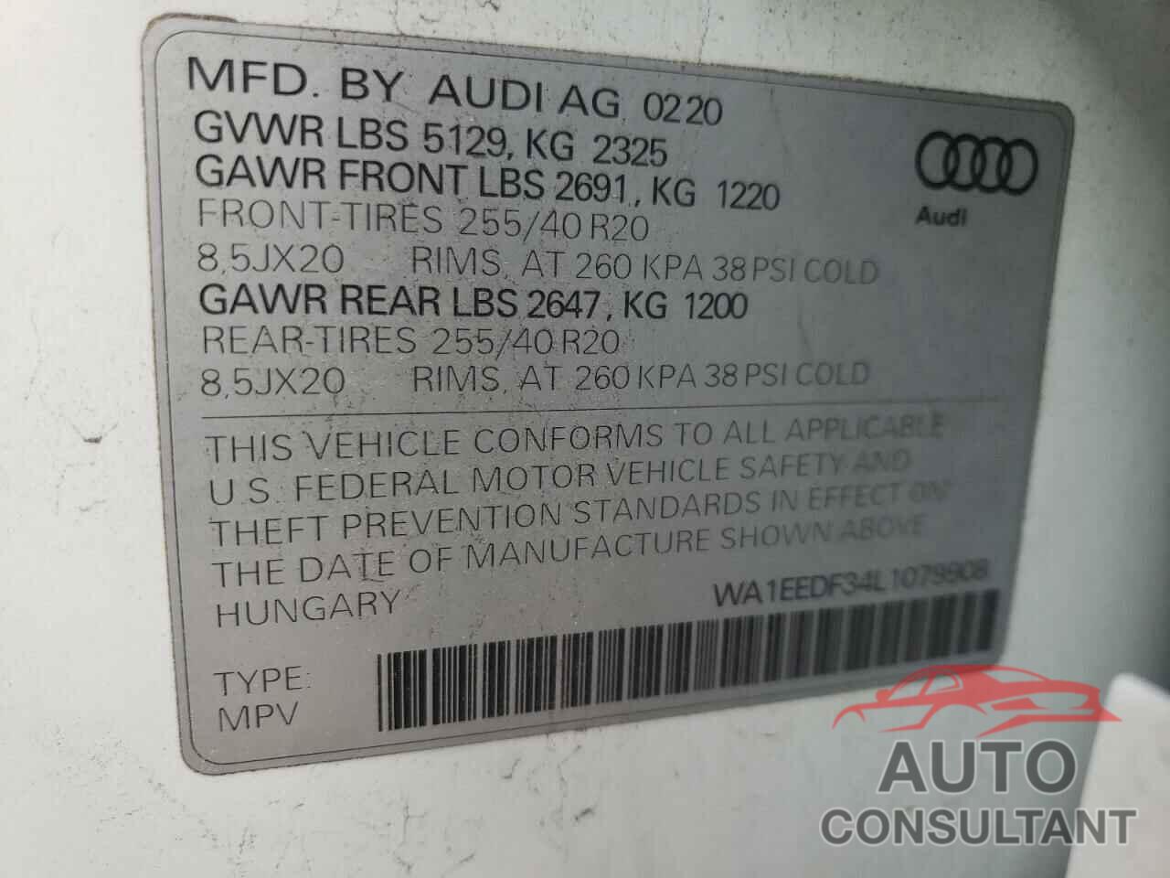 AUDI Q3 2020 - WA1EEDF34L1079908