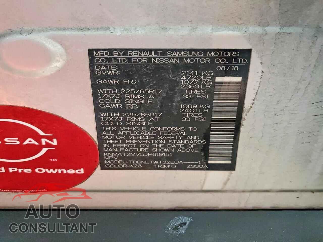 NISSAN ROGUE 2018 - KNMAT2MV5JP619151